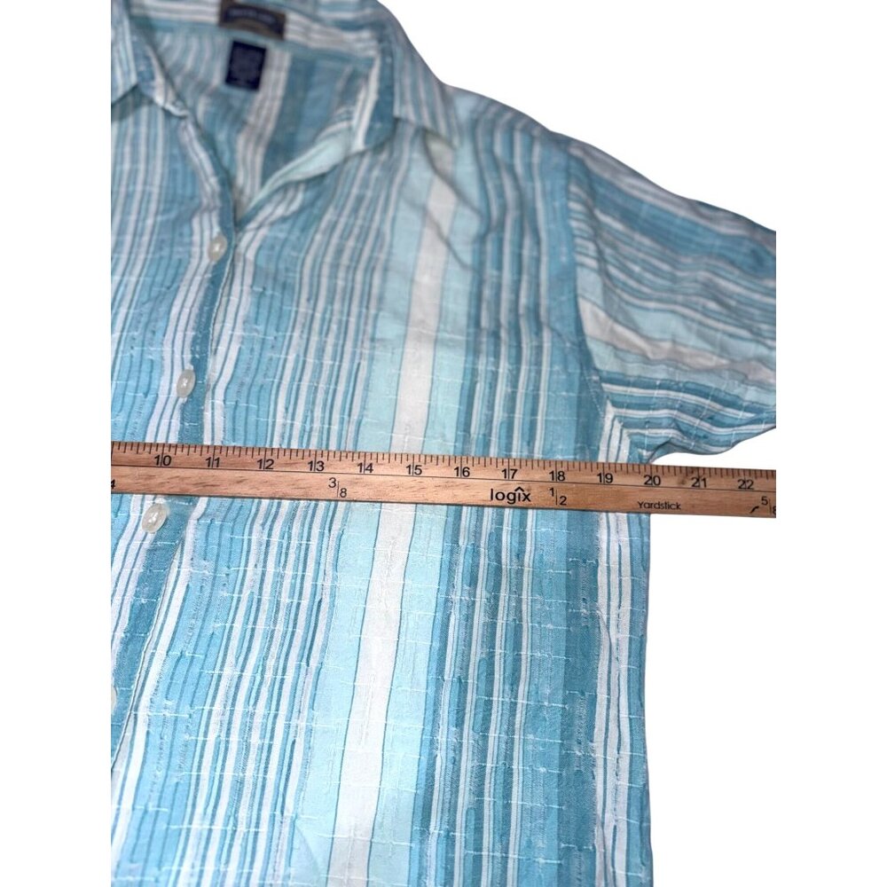 Shaver Lake Casuals Blue & White Striped Button-Up Shirt Womens XL Lightweight - Picture 5 of 6